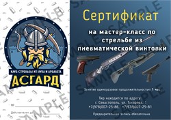 Сертификат на мастер-класс пневматика 2841