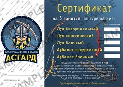 Сертификат на 5 мастер-классов 2118